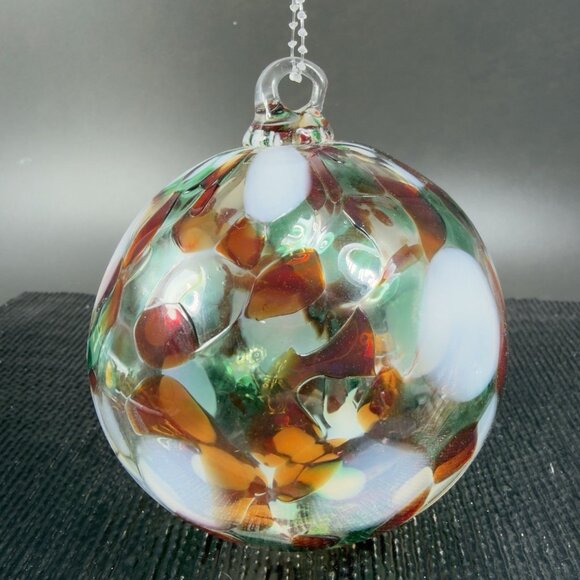 Hand Blown Studio Art Glass Orb Ornament Friendship Ball Witch Ball Hand Made - Picture 7 of 14